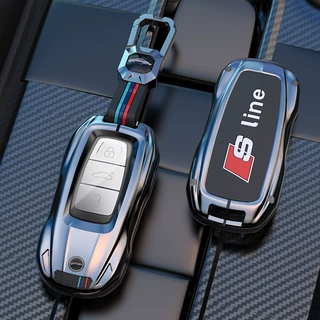 适用22款奥迪A3钥匙套A6L/A7/新Q7/Q8/A8L汽车保护包壳扣金属跑车