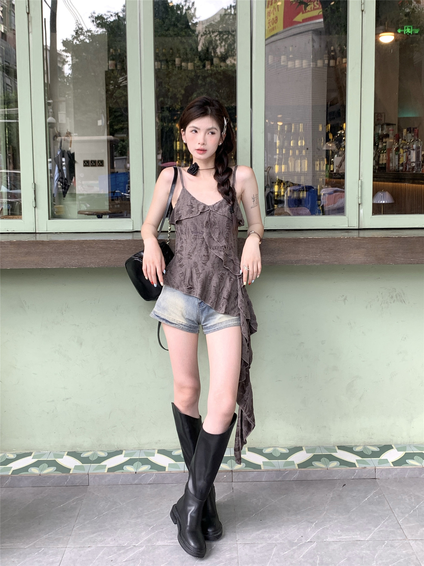 Women's V-Neck Ruffled Cami Top