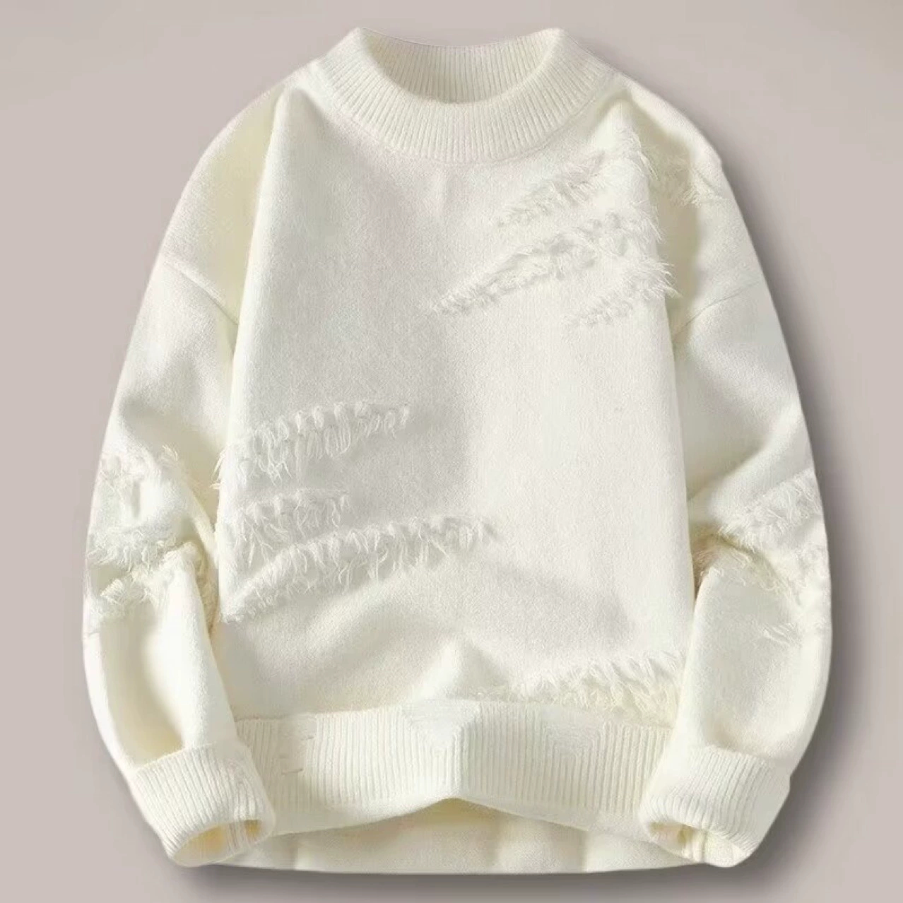 Персонализированный свитер с круглым вырезом мужской осенью и зимой 2024 бархатный толстый свитер мужской ретро ленивый свитер