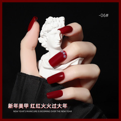 網紅搏樂車厘子甲油膠2021年新款酒紅色指甲膠秋冬新年美甲店專用
