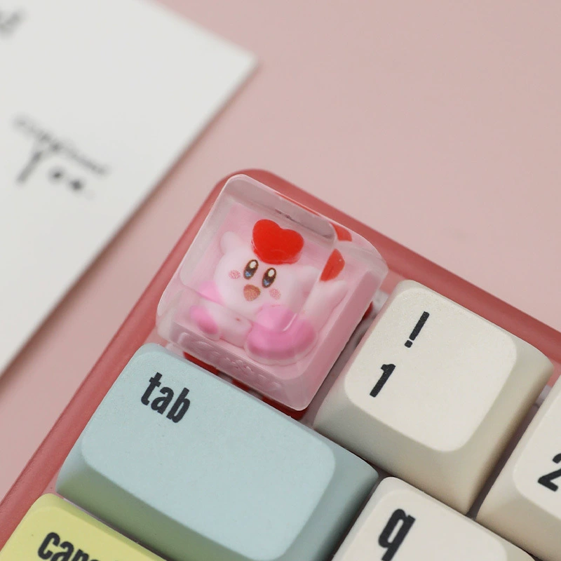 Индивидуальный прозрачный смоляный капающий колпачок Kirby, транслюцентный, одиночный для механической клавиатуры, перекрестный стержень, по высоте