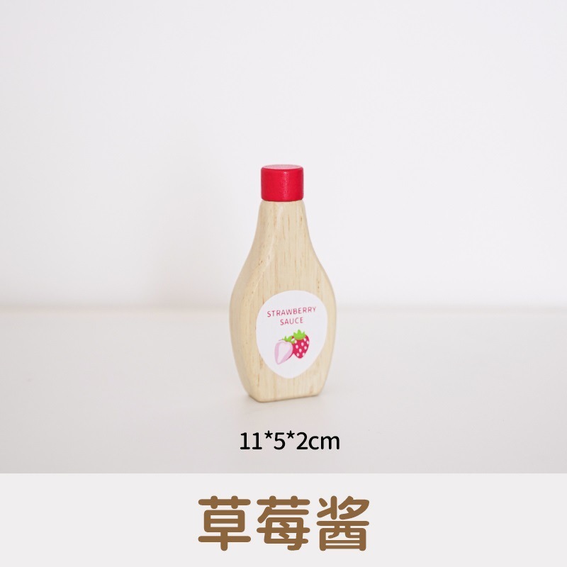 Botella de condimento de juego, juguetes, accesorios de cocina, platos de madera, juegos de niños, botellas de bebidas, botellas de leche con salsa