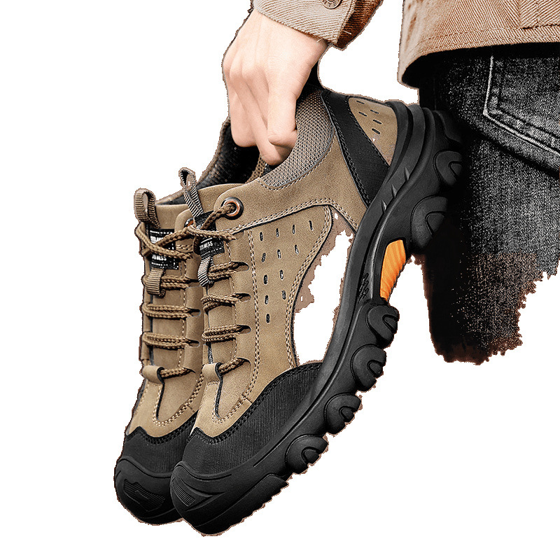 Estación independiente transfronteriza zapatos de herramientas para exteriores de cuero caliente para hombres Baotou zapatos de senderismo bajos antideslizantes zapatos casuales