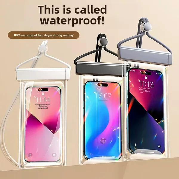 Mobile Phone Waterproof Bag Touchscreen Swimming Self-sealing Sealing Bag Seaside Diving Shooting Drifting Transparent Waterproof Mobile Phone Case