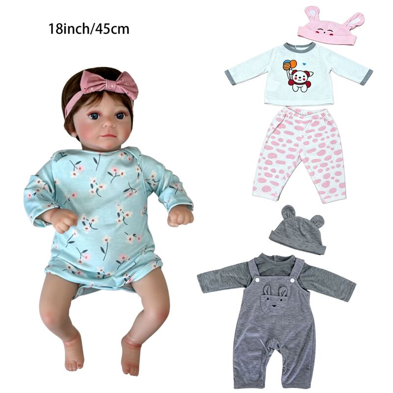 45cm New Cross-Border Simulation Baby Doll Set (Doll + Three Outfits) with Exquisitely Hand-Painted 3D Skin 45cm New Cross-Border Simulation Baby Doll Set (Doll + Three Outfits) with Exquisitely Hand-Painted 3D Skin