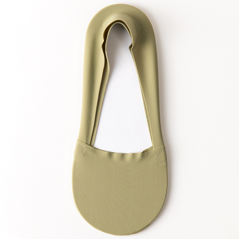 La primavera y el verano de las nuevas mujeres calcetines de seda de hielo fresco invisibles calcetines de silicona antideslizante barco