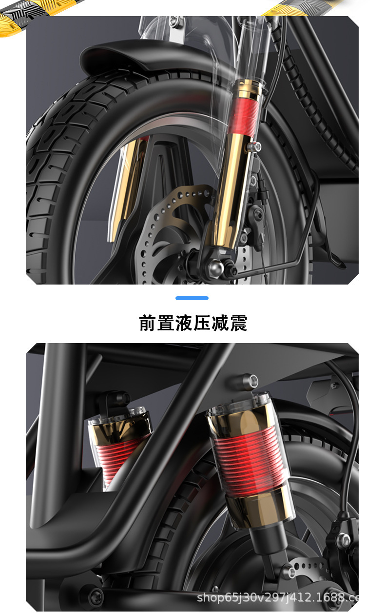 Cross-border bestseller: Directly supplied by manufacturer, 14-inch 500W high-power motor portable foldable electric scooter for grocery shopping