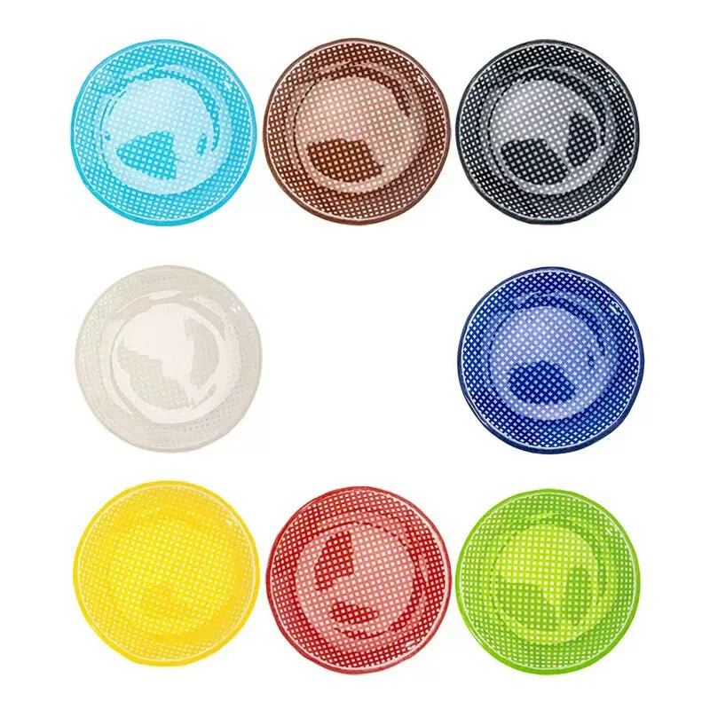 Korean-Style Dopamine-Colored Checkered Heat-Resistant Glass Sushi Plate, Household Pasta Bowl, Dinner Plate, Mini Dipping Sauce Dish