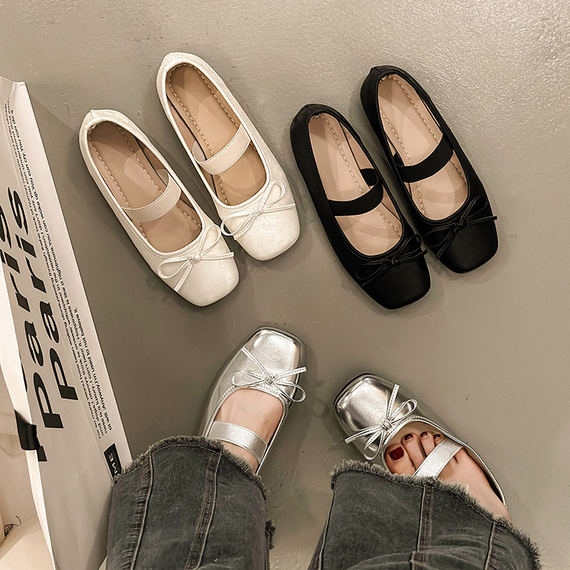 Low Heel Shallow Mouth Silver W's Wholesale Summer New Soft Sole Comfortable Ballet Retro Mage Mary Jane Shoes For_vogvips.com