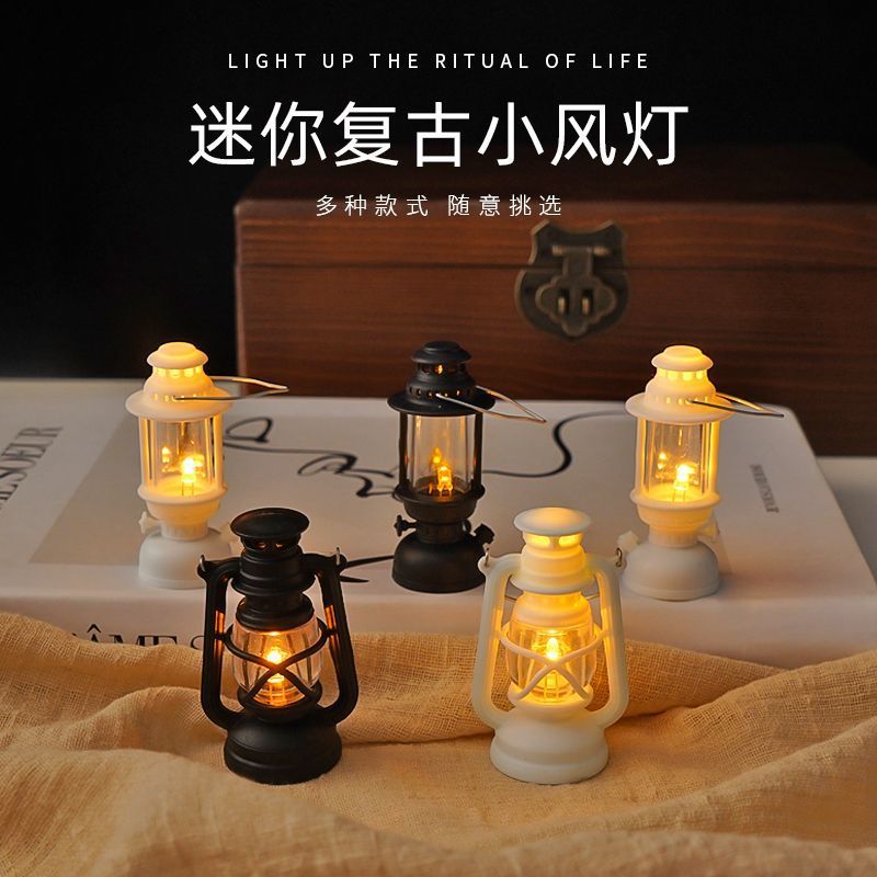 Mini retro simulación LED electrónica lámpara de noche colgante lámpara de vela al aire libre atmósfera de vacaciones decoración escena de luz