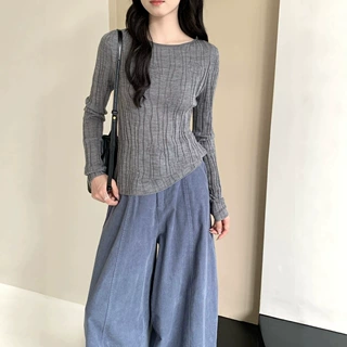 源头工厂扬子纱18针无缝一体打底衫女长袖山茶花精纺羊毛衫现货