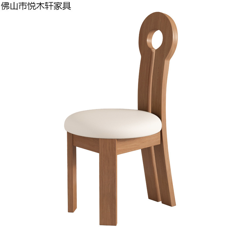 人鱼实木餐椅家用餐厅酒店椅子设计师靠背椅法式中古餐桌椅|undefined