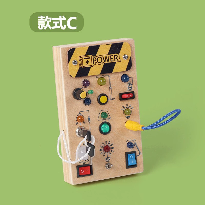 Wooden electronic switch key, cognitive toy, early education