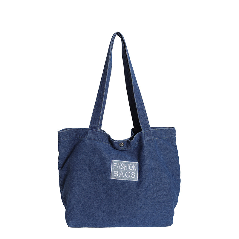 Women's washed denim shoulder bag 2024 new season versatile college high school backpack_voghion.com