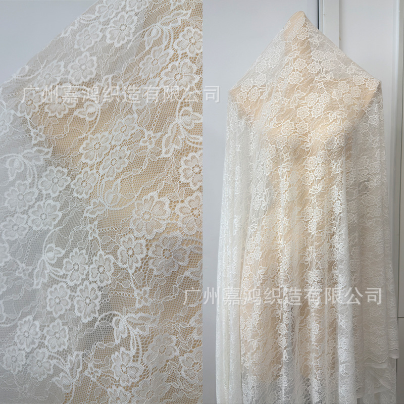 Pequeño encaje floral nuevo encaje tela de encaje floral elástica para hacer falda de ropa de mujer tela de abrigo