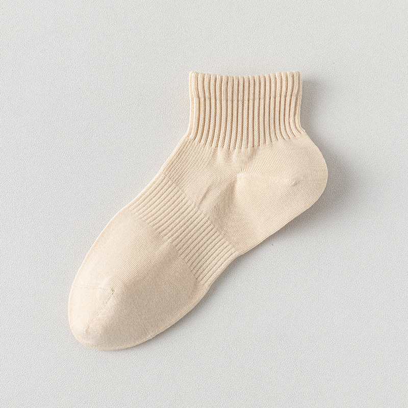 Calcetines de barco de algodón sólido, calcetines de mujer, calcetines de algodón resistentes a las bolas, sin costuras de hueso, embalaje independiente, calcetines absorbentes de sudor al por mayor