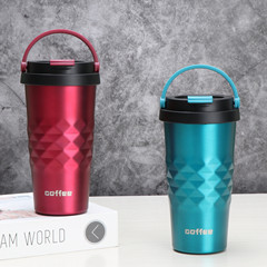 Foreign Trade Light Simple Handle Coffee Thermos Cup Portable Creative Cup 304 Stainless Steel Car Water Cup