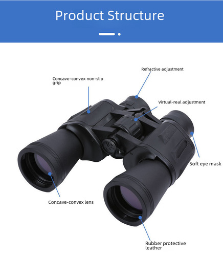 Double Tube 20x50 High Power High Definition Night Vision Binoculars, Outdoor Large Objective Lens Telescope, Wholesale Cross-Border