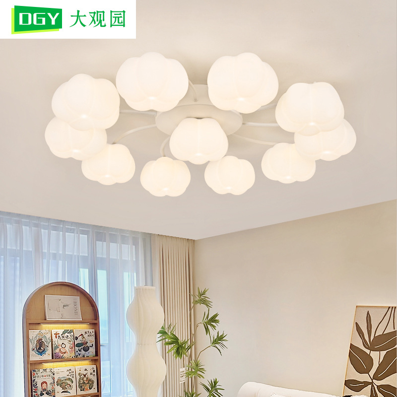 [Seleccionado cuidadosamente] Luz principal de la sala de estar nórdica Nueva flor de crema Salón del hogar Lámpara del dormitorio Estudio Lámpara del comedor L271