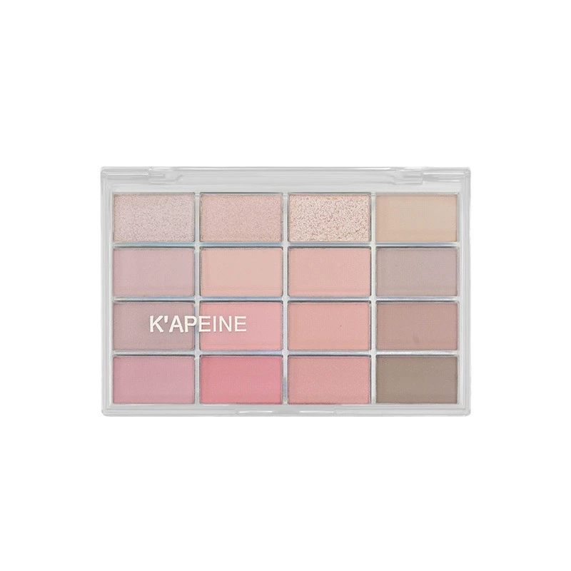 Палетка теней Capel Loves Sixteen Shadow Palette с низкой насыщенностью, жемчужно-матовая, с lying silkworm подсветка, розово-коричневый землистый оттенок