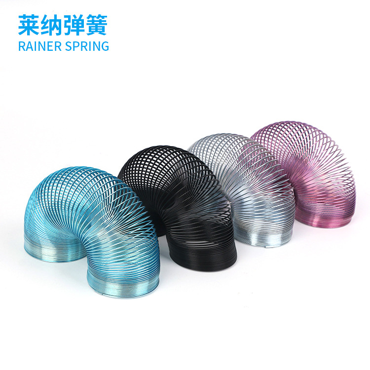 American Slinky smart ghost spring metal rainbow circle will go down the stairs toy spring silver spot