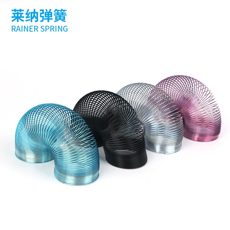 Американский Slinky умный призрак весенний металлический Радужный круг спустится по лестнице игрушка весеннее серебро в наличии