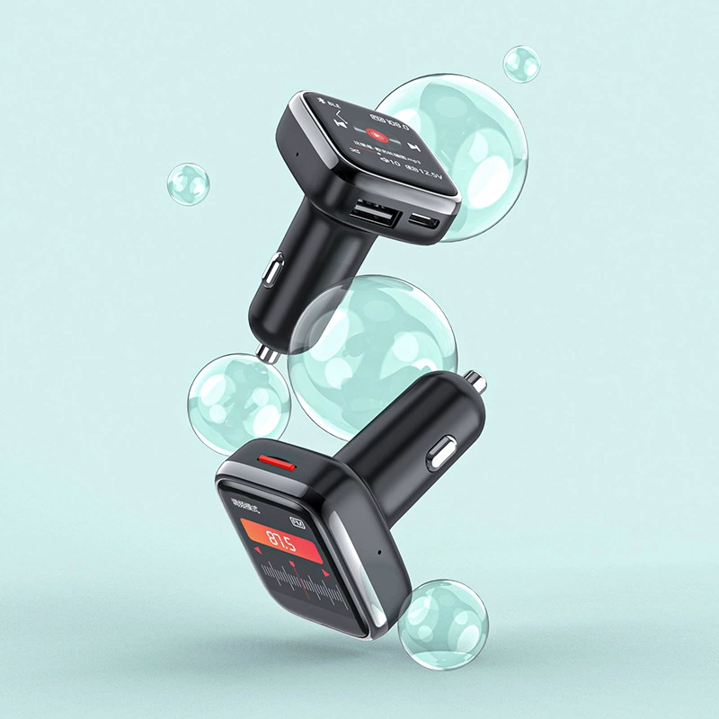 Автомобильный Bluetooth-приемник с сенсорным экраном Cross-border 1.5inch и FM-трансмиттером, зарядное устройство с протоколом PD, MP3-плеер