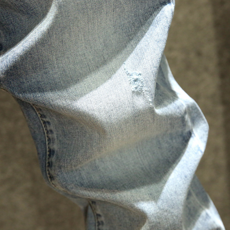 Jeans souples haut de gamme pour hommes, nouveau style printemps et été, tube droit, polyvalent, tendance, slim, petit pied, pantalon décontracté_voghion.com