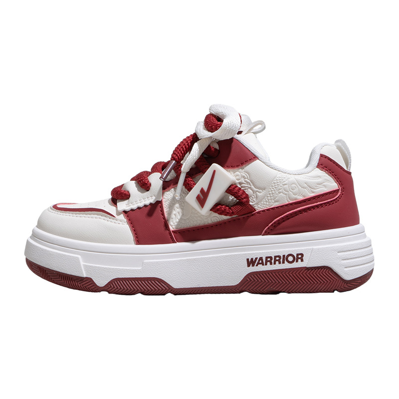 HuiLi Cherry Rojo nuevo zapato de tablero impresa dulce muffin zapatos de suela gruesa empalmado correa de color de la escuela zapatos de mujer