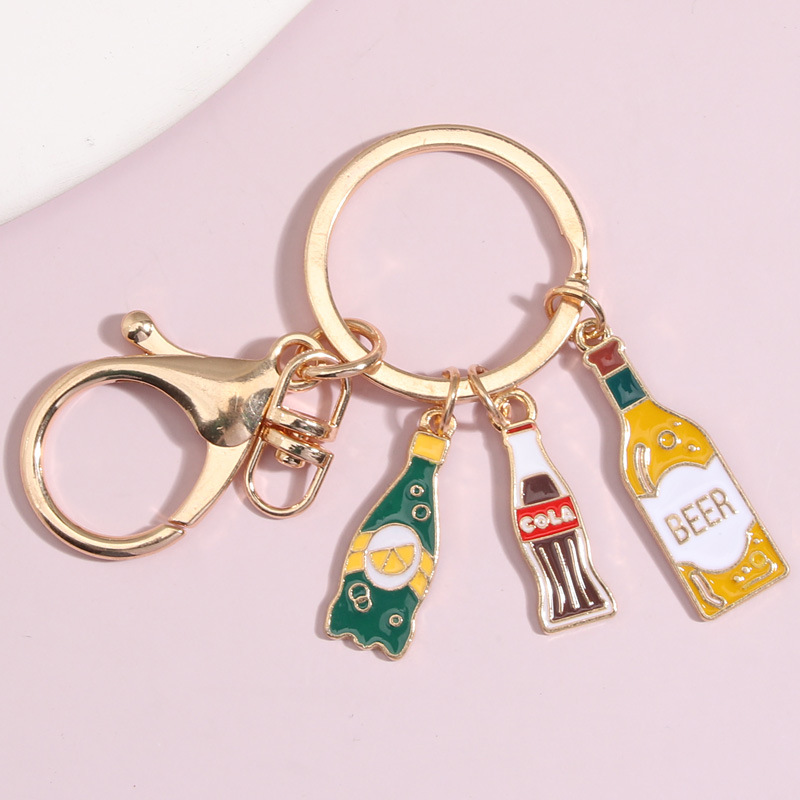 Fashion Wine Bottle Metal Plating Keychain display picture 5