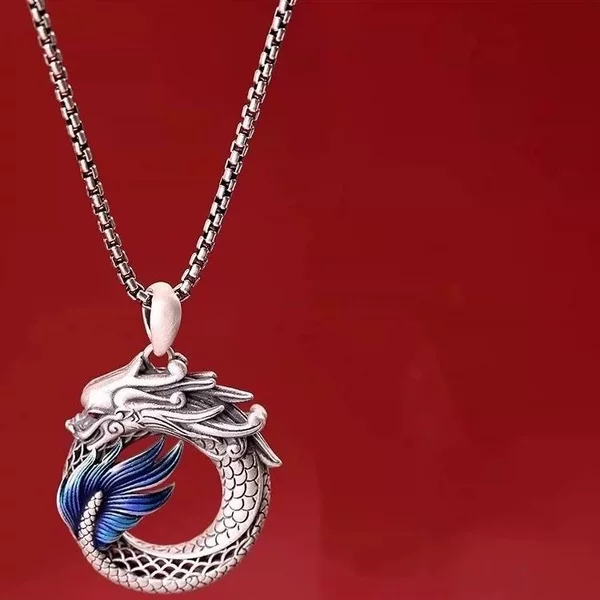 New Dragon and Phoenix Chengxiang Men's and Women's Necklace Phoenix Dragon Retro Ethnic Style