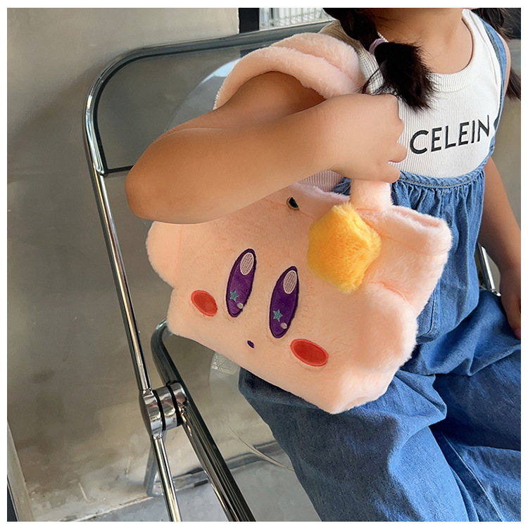 2023 Fashionable and cute cartoon doll small shoulder bag, plush toy single-shoulder crossbody bag, student hand-held mobile phone bag undefined