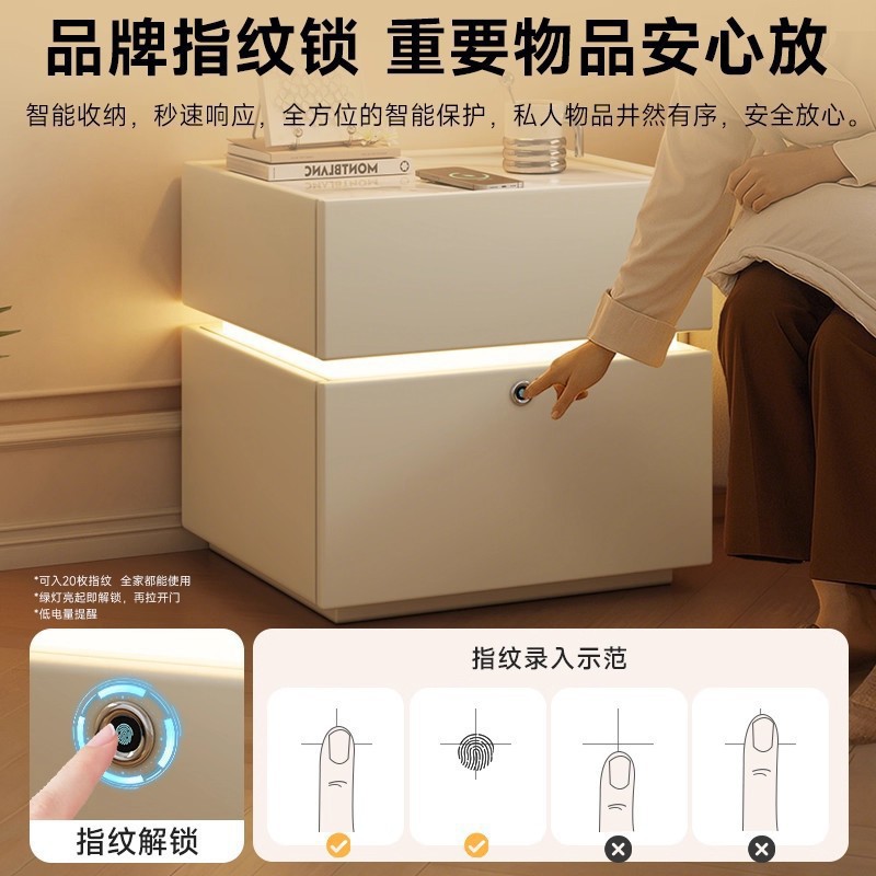 Tabernita de cabecera de madera maciza dormitorio doméstico 2025 estante de cabecera de cama pequeño explosivo estilo antiguo gabinete de almacenamiento inteligente junto a la cama