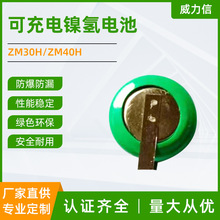 1.2V镍氢扣式充电电池ZM30H/ZM40H可耐高温线路板纽扣式电池批发
