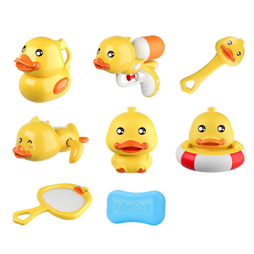 Children's little yellow duck bath toy bathroom spray gun shower swimming baby infant wholesale summer