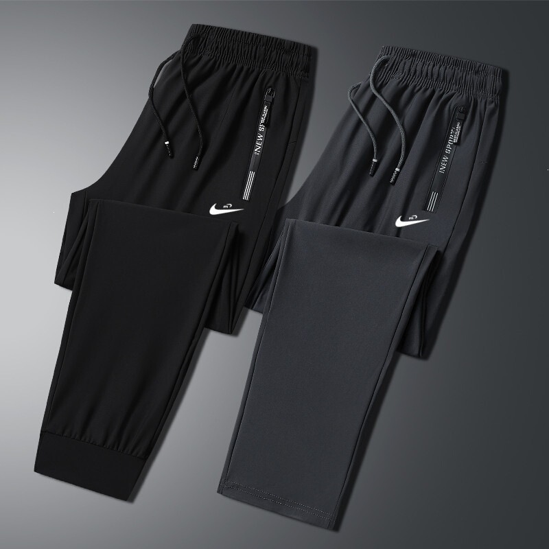 Cross-border ice silk pants, new summer men's casual pants, trendy brand, thin, quick-drying, sports, plus-size, straight-leg pants, men's clothing Cross-border ice silk pants, new summer men's casual pants, trendy brand, thin, quick-drying, sports, plus-size, straight-leg pants, men's clothing