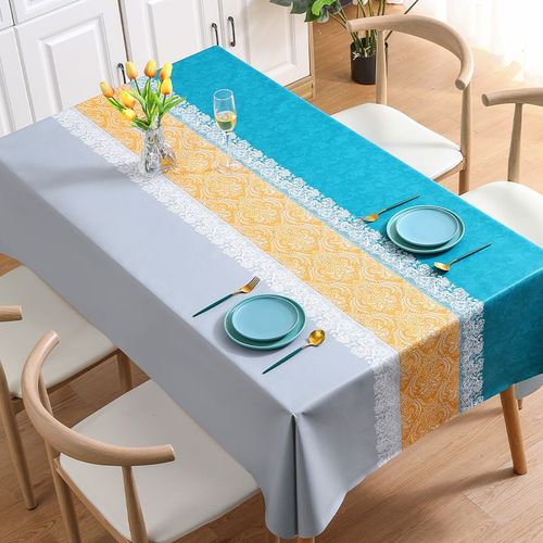 French lace high-end tablecloth wholesale waterproof, oil-proof, anti-scalding Nordic classical PVC tablecloth drop shipping