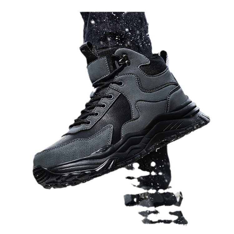 Zapatos de nieve transfronterizos para hombres con terciopelo grueso impermeable calentamiento y protección laboral ligero antideslizante, anti-desgaste, protección de seguridad anti-punción