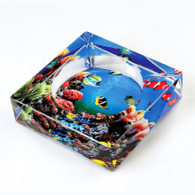 水晶玻璃烟灰缸彩图酒店KTV用品礼品支持定制LOGO促销品家居装饰