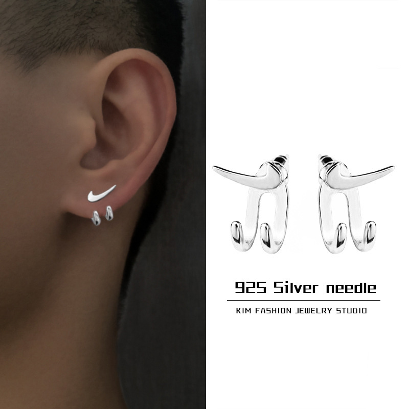 2022 New Fashion Personalized Hip-Hop Pair Paw Ear Studs Men's ins Niche Earrings Women's Single