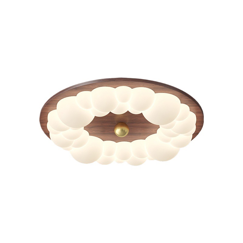 Lámpara de techo de dormitorio de grano de madera retro, lámpara de dormitorio principal de viento de tronco de burbuja, lámpara de habitación de diseño de atmósfera moderna simple