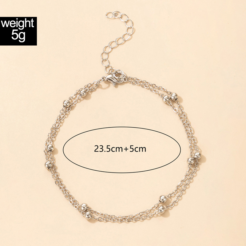 2021 European and American Simple Cross-Border Popular Fashion Anklet Ins Personality Ethnic Chain C