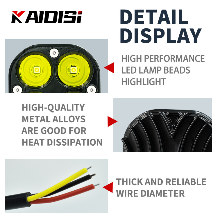 Transfronterizo dedicado coche LED luz de trabajo 40W proyector off-road vehículo modificado luz de la motocicleta ingeniería Amarillo Blanco Luz de niebla