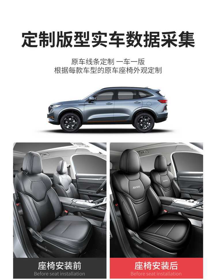 2021-2026 Haval H6 Third Generation Special Seat Covers, Full Coverage for Front and Rear Rows, All-Season Leather Seat Covers