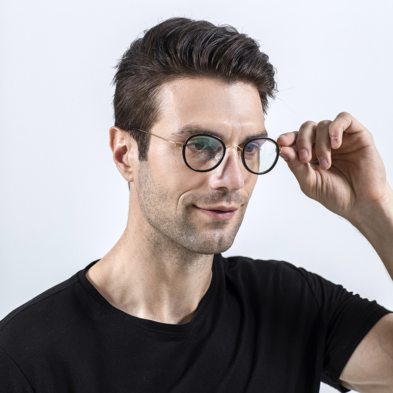 Cross-Border Men's Linde Max Same Style Frame, Screwless Pure Titanium Material, Light Luxury High-End Glasses for Women Wholesale