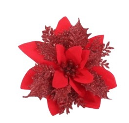 Flor Artificial de Navidad Rosa Dorado de Doble Capa - Adorno para Árbol, Guirnalda y Decoración al por Mayor