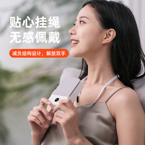 Cross-border small hanging neck fan usb charging digital display portable student high wind lazy leafless waist hanging fan