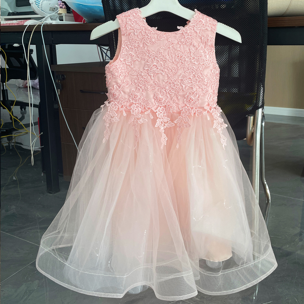 Kinder-Spitzen-Tutu-Rock mit Reißverschluss, Blumenkleid, festliche Kleidung, Mädchen-Kleinkindkleidung im Alter von 3-7 Jahren_voghion.com