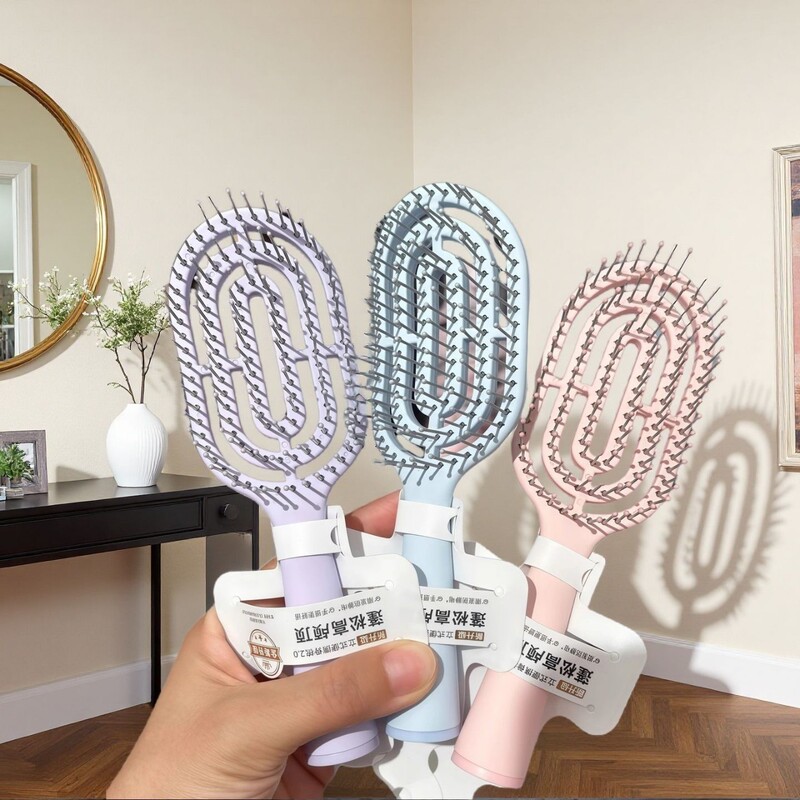 Portable Hollow Rib Comb for Curling Hair Styling, Fluffy Crown Cushion Comb for Home Use Portable Hollow Rib Comb for Curling Hair Styling, Fluffy Crown Cushion Comb for Home Use