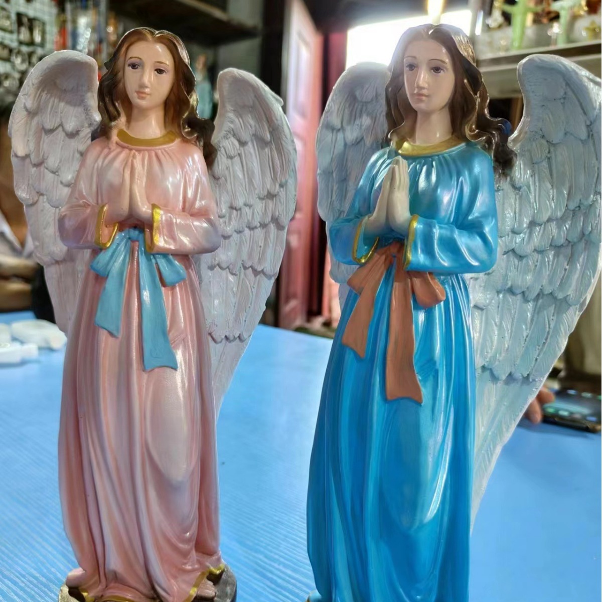 Transfronterizo 30cm mano ángel ornamentos de resina iglesia gabinete de televisión escritorio artesanía escultura